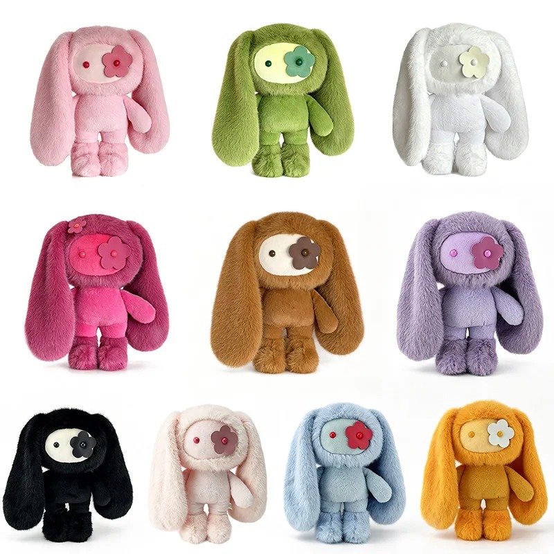 Home Decor Collection - ตุ๊กตากระต่ายจูจูน่ารัก ขนาด 30 ซม. ตุ๊กตากระต่ายตาดอกไม้ หูยาว