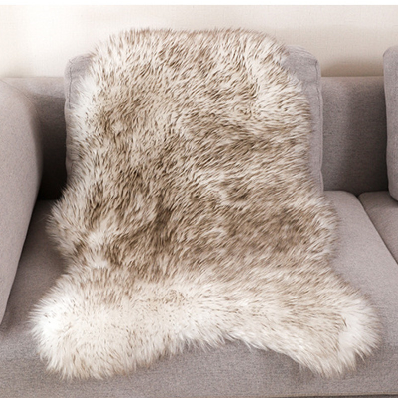 Cowhide Rug Faux - นุ่มขนสัตว์ประดิษฐ์ Sheepskin พรมเก้าอี้ครอบคลุมเบาะห้องนอนห้องนั่งเล่นพรมขนสัตว์ Plain Fluffy ที่นั่ง