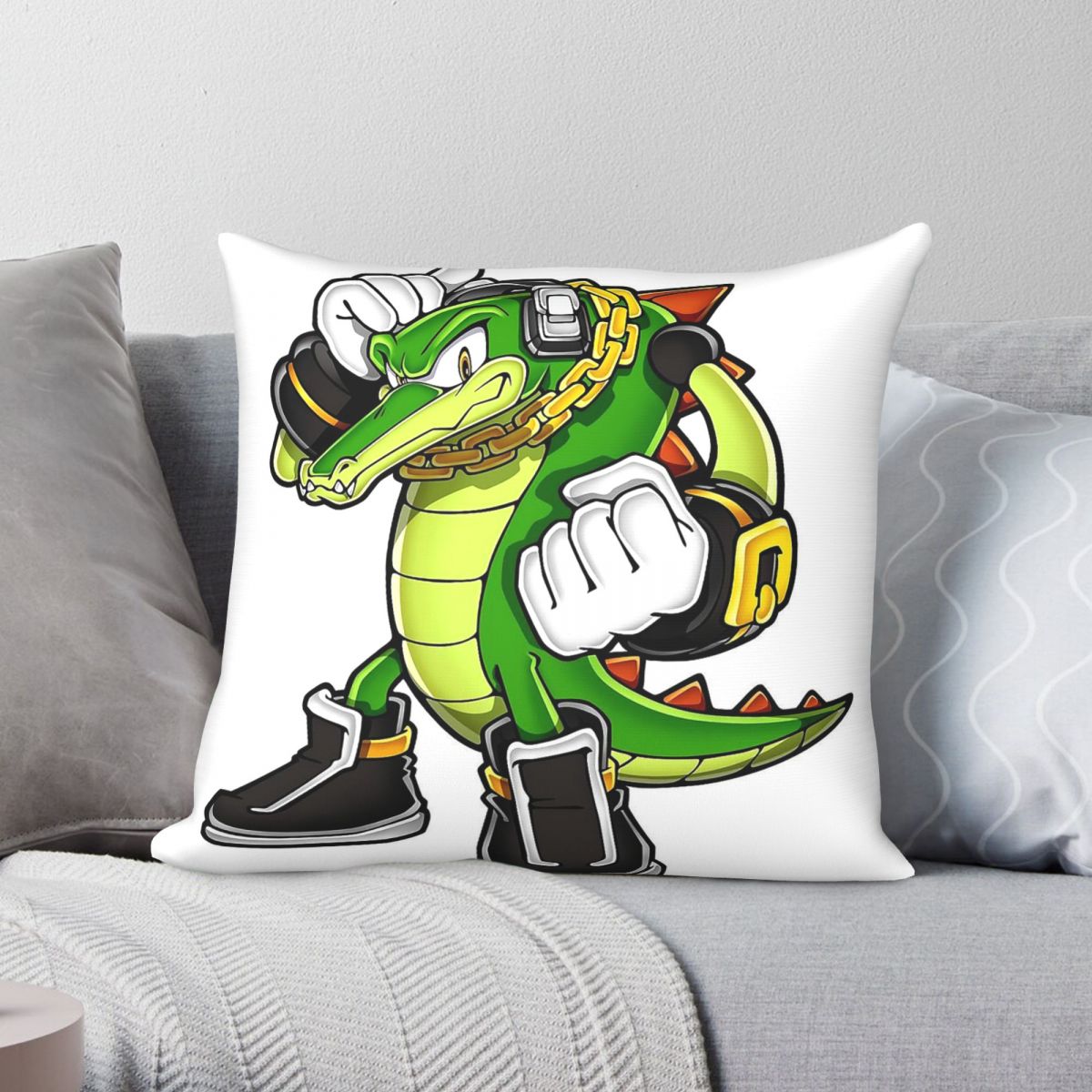 Home Decor Vector - ปลอกหมอนอิงลายจระเข้ ผ้าโพลีเอสเตอร์ ผ้าลินิน ผ้ากำมะหยี่ ลายพิมพ์ ซิปตกแต่ง