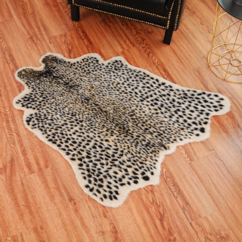 Cowhide Rug Faux - พรมลายวัวลายเสือดาว พรมหนังสัตว์เทียม พรมขนฟู สำหรับห้องนั่งเล่น ห้องนอน โต๊ะกาแฟ