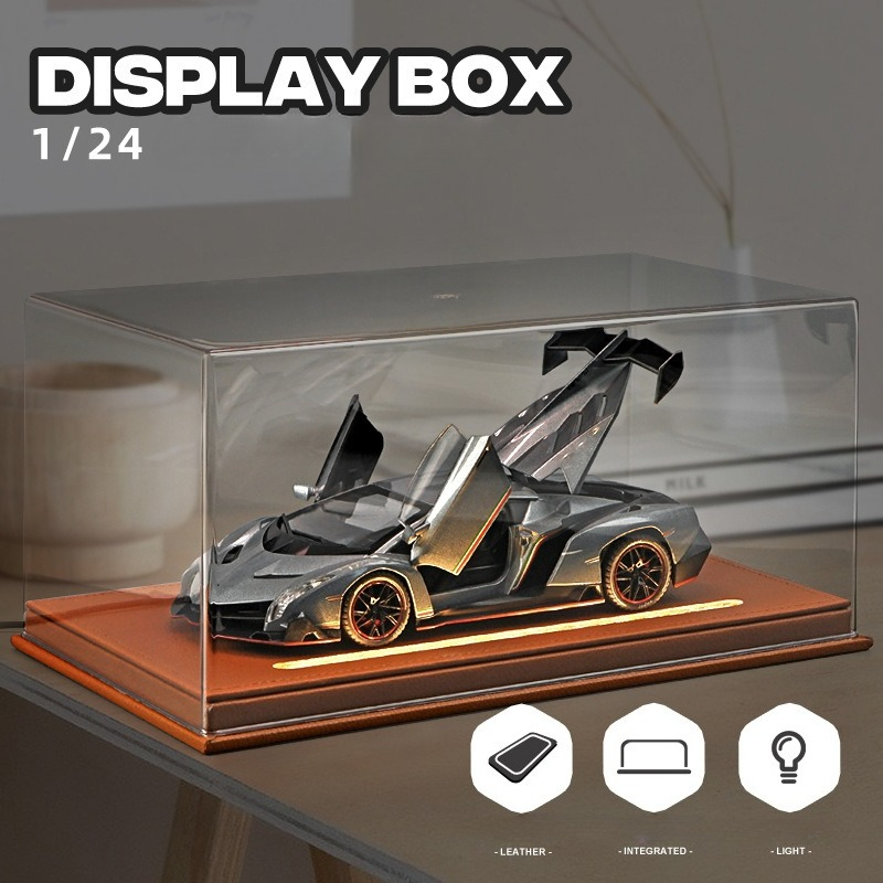 Home Decor Collection - อะคริลิคกล่องสําหรับ 1:24 รถจําลองรถคอลเลกชันเครื่องประดับป้องกันฝุ่นกล่อง Home Decor