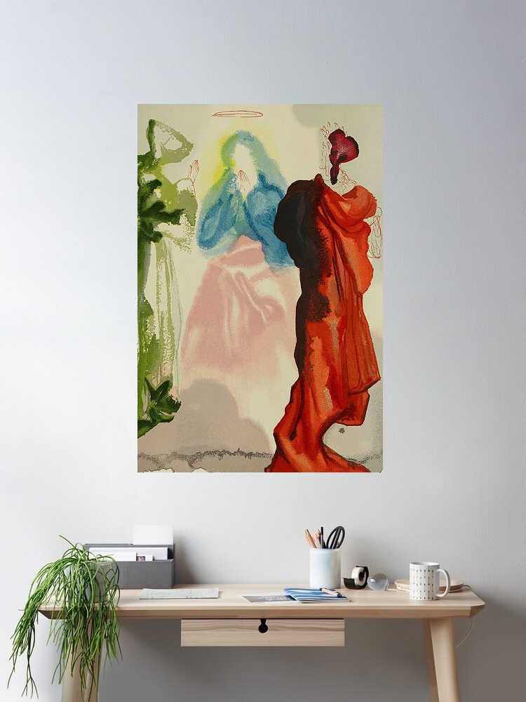 Home Decor Za - โมไลเทฟ ภาพประกอบสำหรับบทละครทางศาสนาของซัลวาดอร์ ดาลี, โปสเตอร์พิมพ์บนผ้าใบ, ของตกแต่งห้องนั่งเล่น, ภาพติดผนังบ้าน