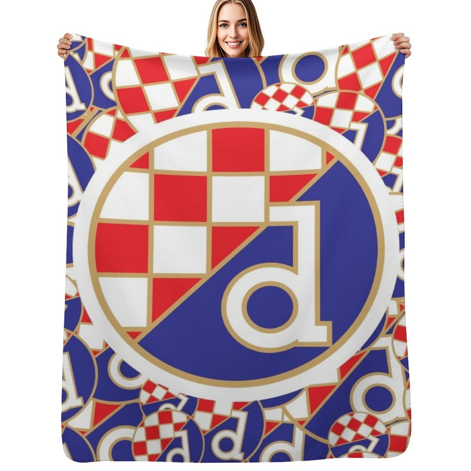 Home Decor Zagreb - ผ้าห่มตกแต่งลายฟุตบอลโครเอเชีย ดีนาโม ซาเกร็บ จากมาสกิมีร์ ฮราวัตสกา ผ้าห่มนุ่มสำหรับโซฟา