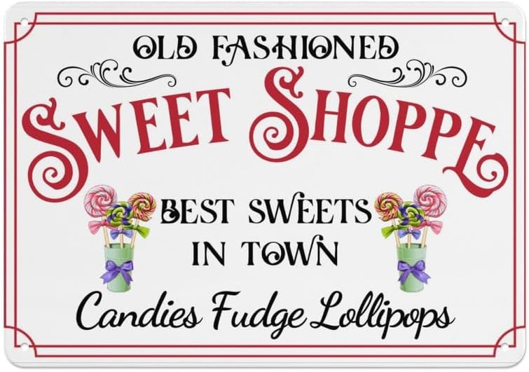 Home Decor Shop - ป้ายร้านขนมหวานสไตล์วินเทจย้อนยุค ขนมหวานที่ดีที่สุดในเมือง ของตกแต่งร้าน สำหรับบ้าน ห้องครัว คาเฟ่