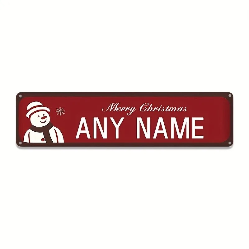 Home Decor Xmas - [2D Flat] ป้ายอลูมิเนียมกันน้ำ 1 ชิ้น สำหรับตกแต่งคริสต์มาส