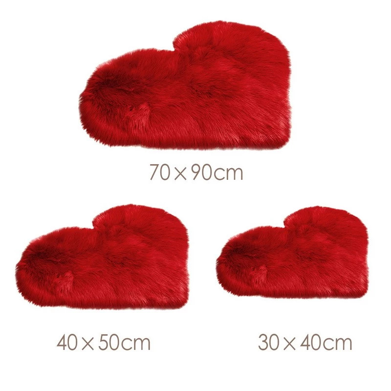 Home Decor Under 100 - Furry สีทึบหัวใจพรมห้องนอนเบาะรองนั่งห้องนั่งเล่นตารางแฟชั่นตกแต่งบ้านพรมกันลื่น