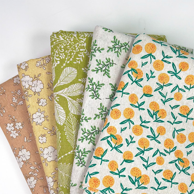 Home Decor Fabric - ผ้าพิมพ์ลายดอกไม้สไตล์ชนบท ผสมผสานผ้าฝ้ายและผ้าลินิน วัสดุอเนกประสงค์สำหรับผ้าปูโต๊ะ ผ้าคลุมโซฟา ผ้าม่าน และของตกแต่งบ้าน