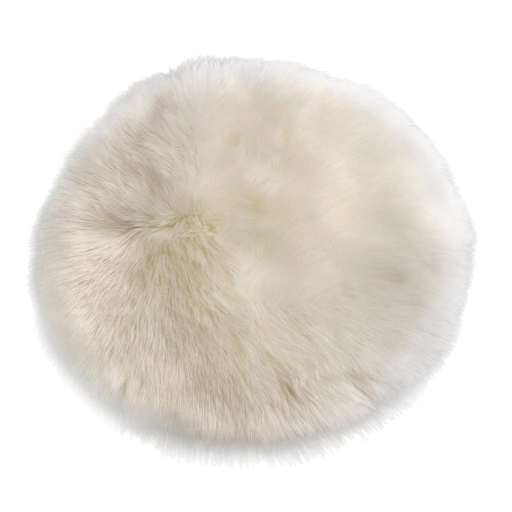 Cowhide Rug Faux - พรมหนังแกะขน faux สุดหรูทรงกลมหนาซักด้วยเครื่องได้การตกแต่งบ้านนุ่มและมีสไตล์