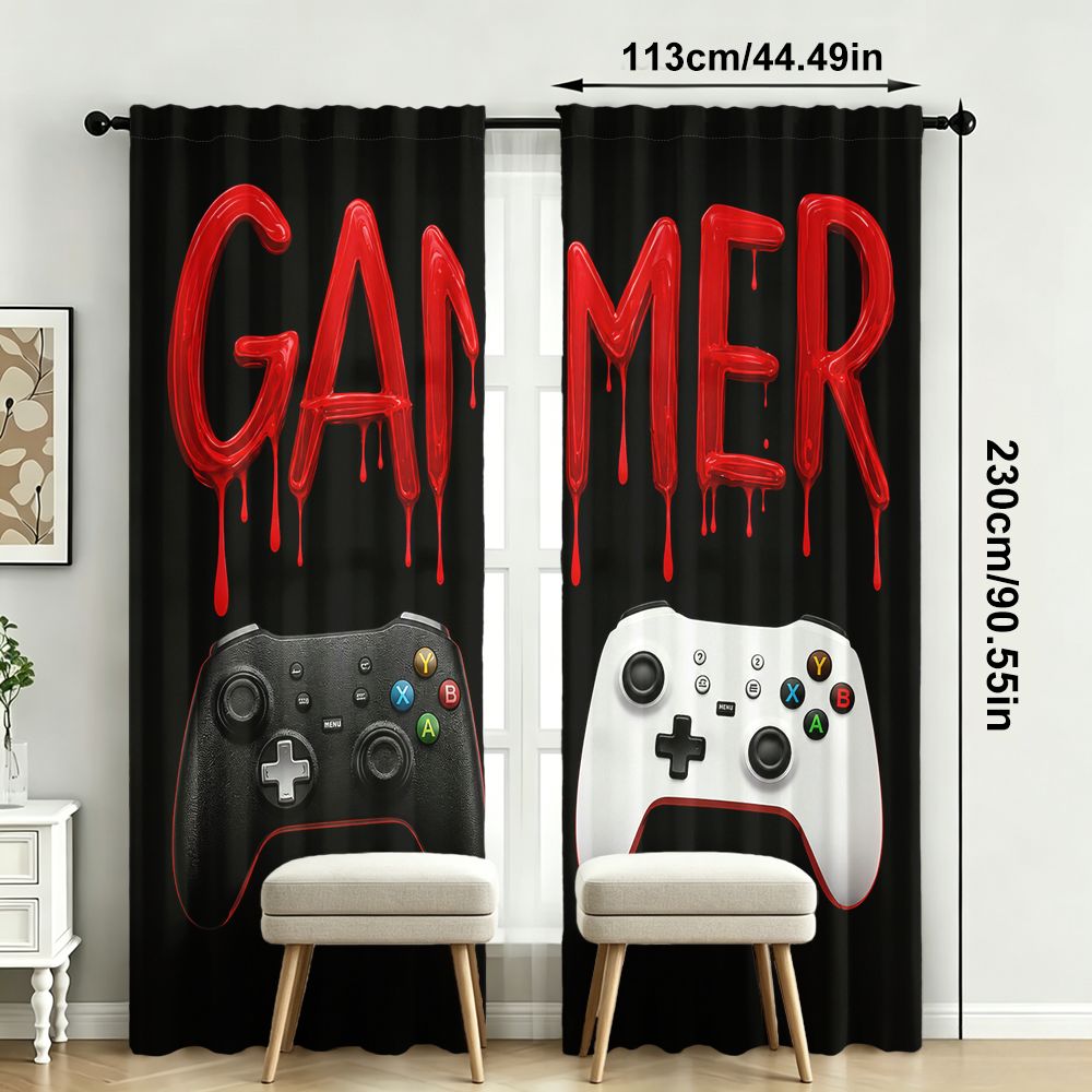 ผ้าม่านลายเกมเมอร์สีดำ ลายคอนโ - Home Decor Youtube Videos บทวิจารณ์และราคา