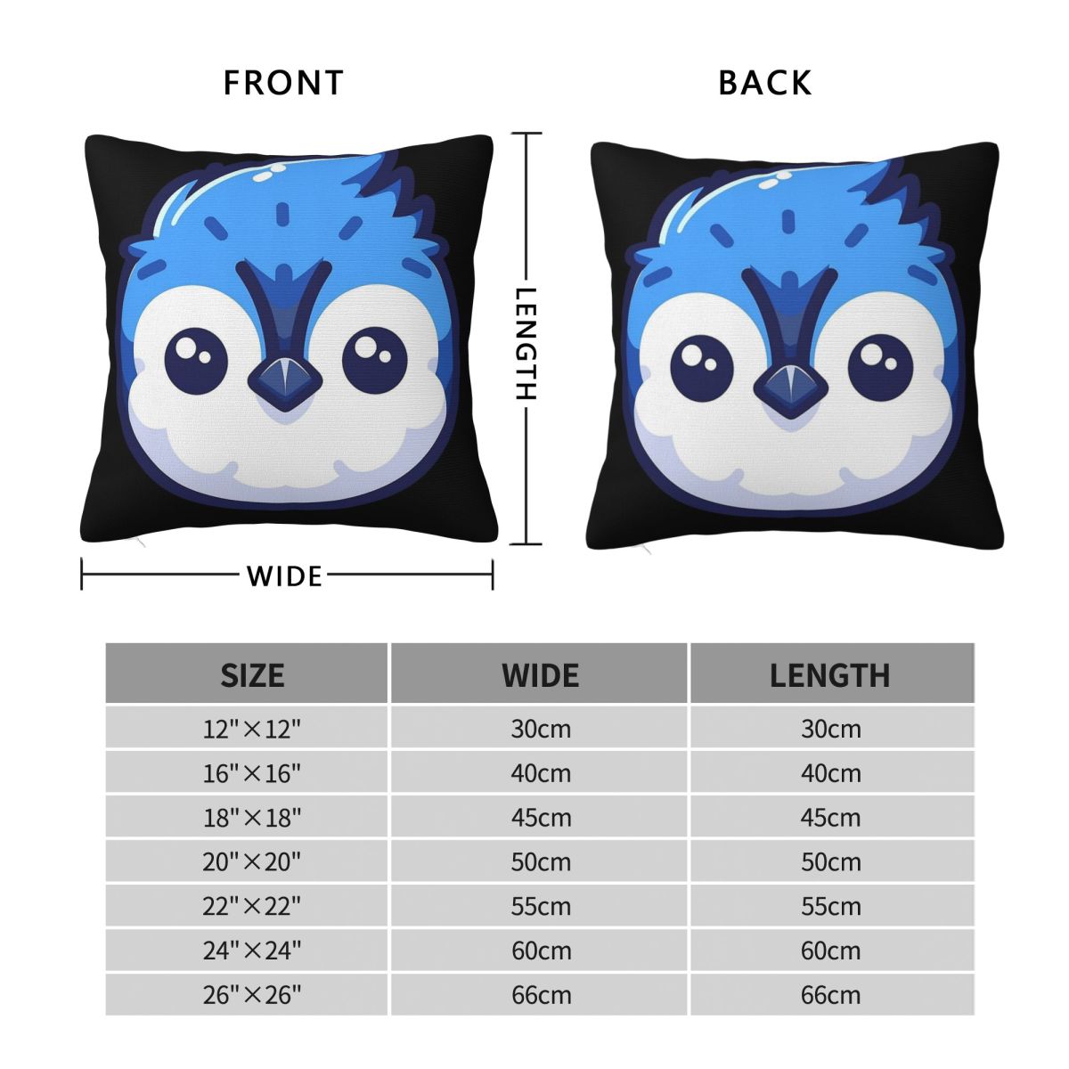 ปลอกหมอนอิงลายหน้าบลูเจย์น่ารั - Home Decor Vector บทวิจารณ์และราคา