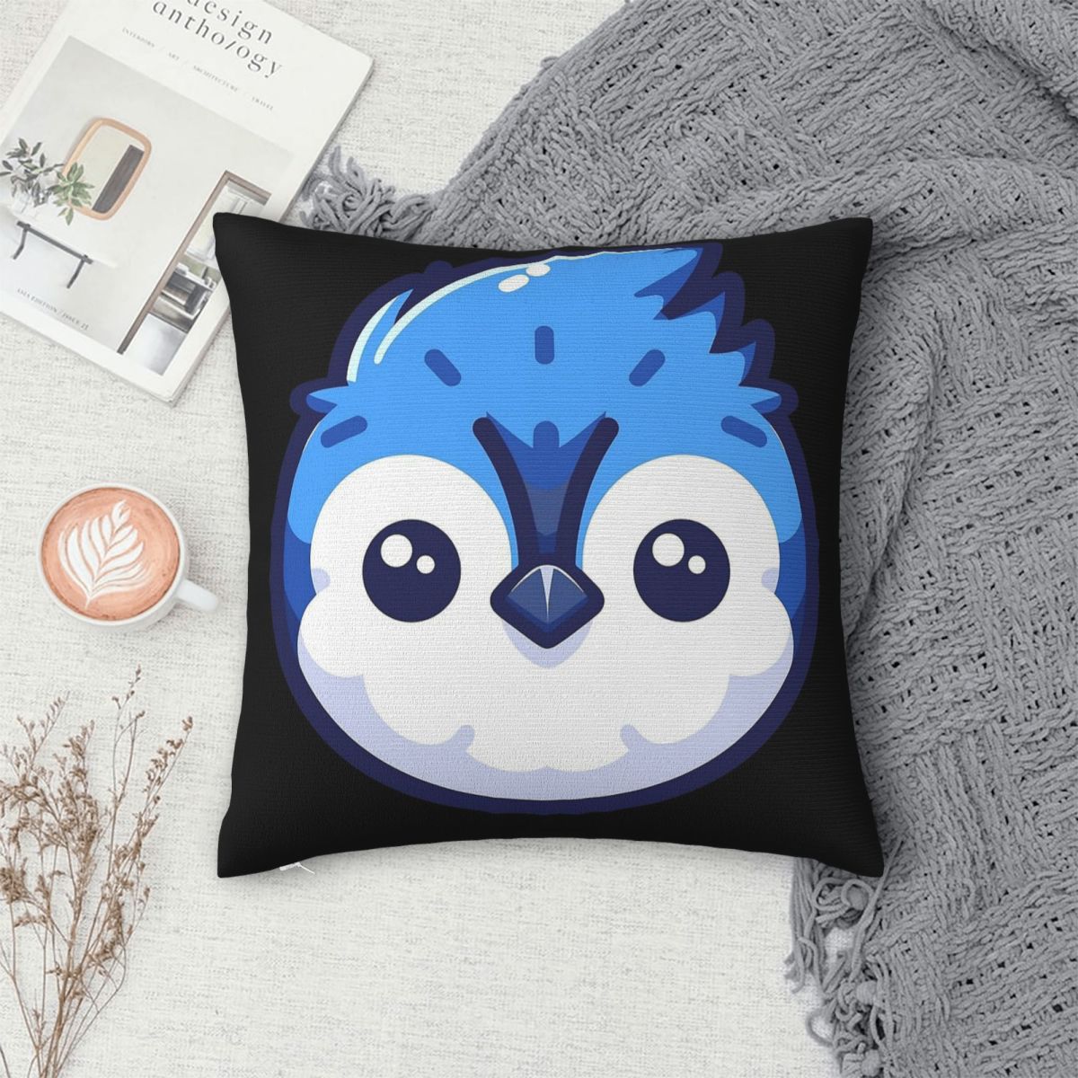 ปลอกหมอนอิงลายหน้าบลูเจย์น่ารั - Home Decor Vector บทวิจารณ์และราคา