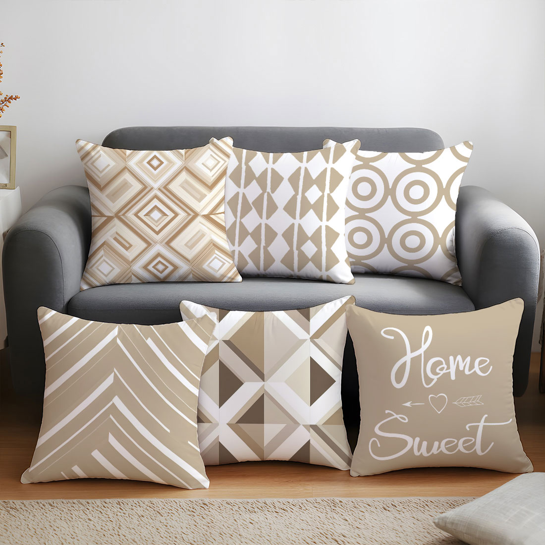 ปลอกหมอนอิงลายภาพประกอบสีน้ำตา - Home Decor Vector บทวิจารณ์และราคา