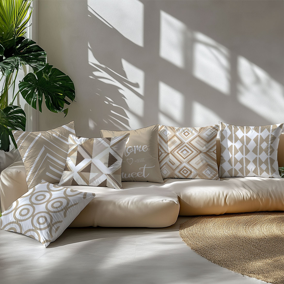 ปลอกหมอนอิงลายภาพประกอบสีน้ำตา - Home Decor Vector บทวิจารณ์และราคา