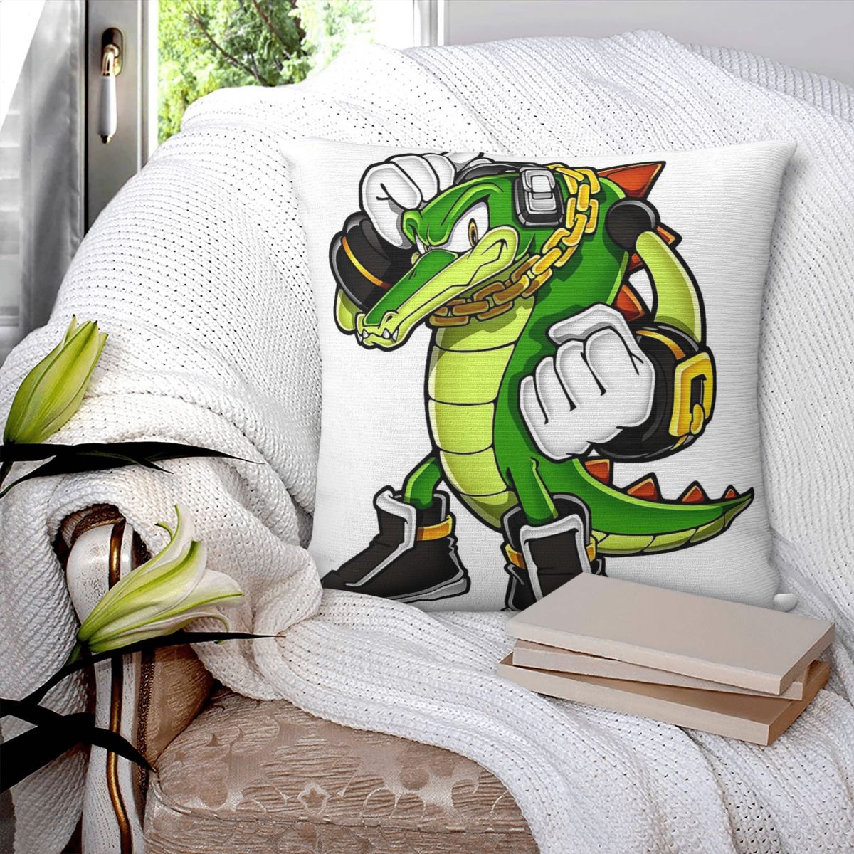 ปลอกหมอนอิงลายจระเข้ ผ้าโพลีเอ - Home Decor Vector บทวิจารณ์และราคา