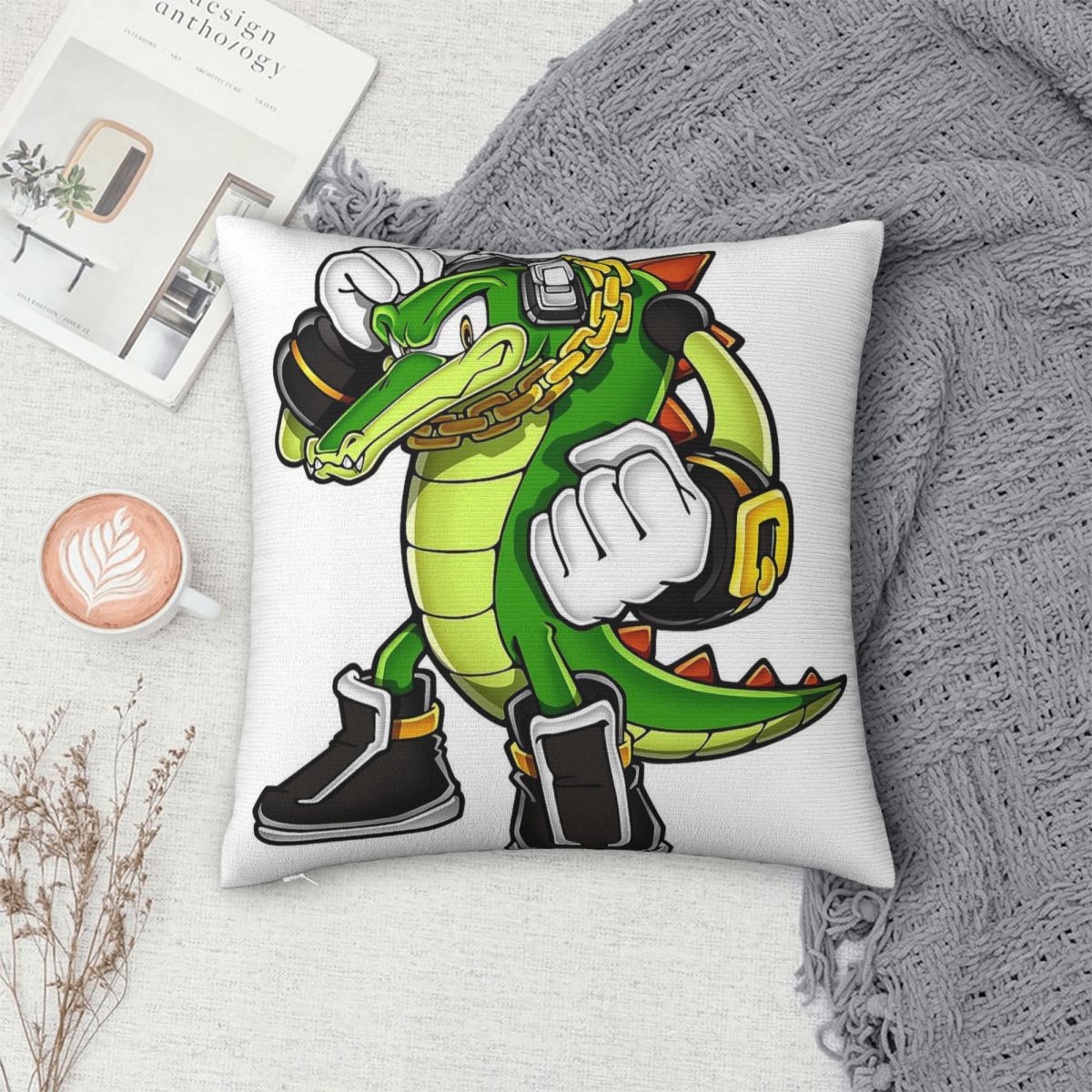 ปลอกหมอนอิงลายจระเข้ ผ้าโพลีเอ - Home Decor Vector บทวิจารณ์และราคา