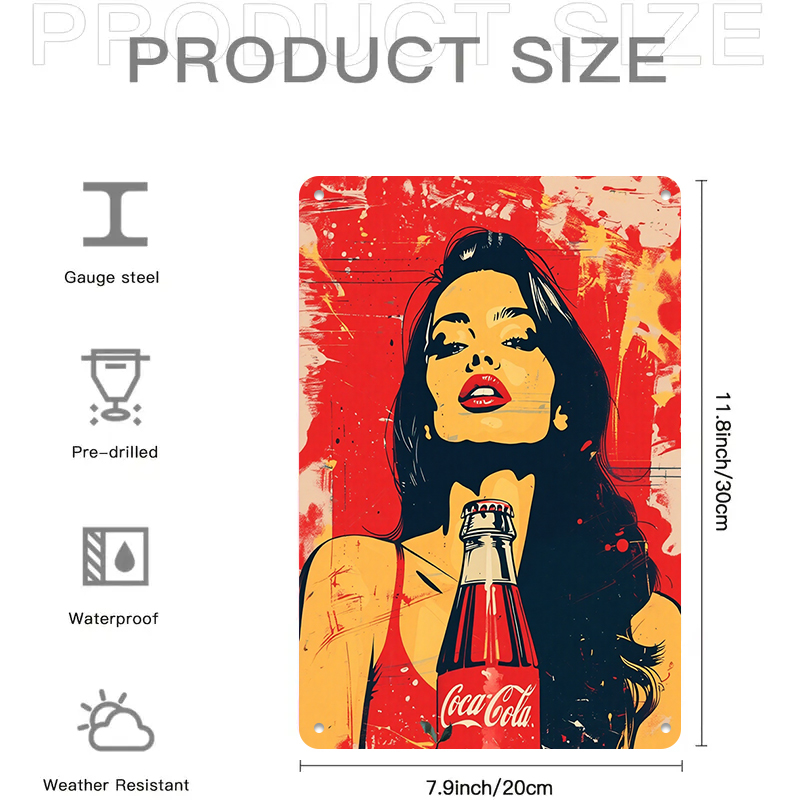 ภาพวาดโลหะรูปสาวน้อยโคคา-โคล่า - Home Decor Shop บทวิจารณ์และราคา