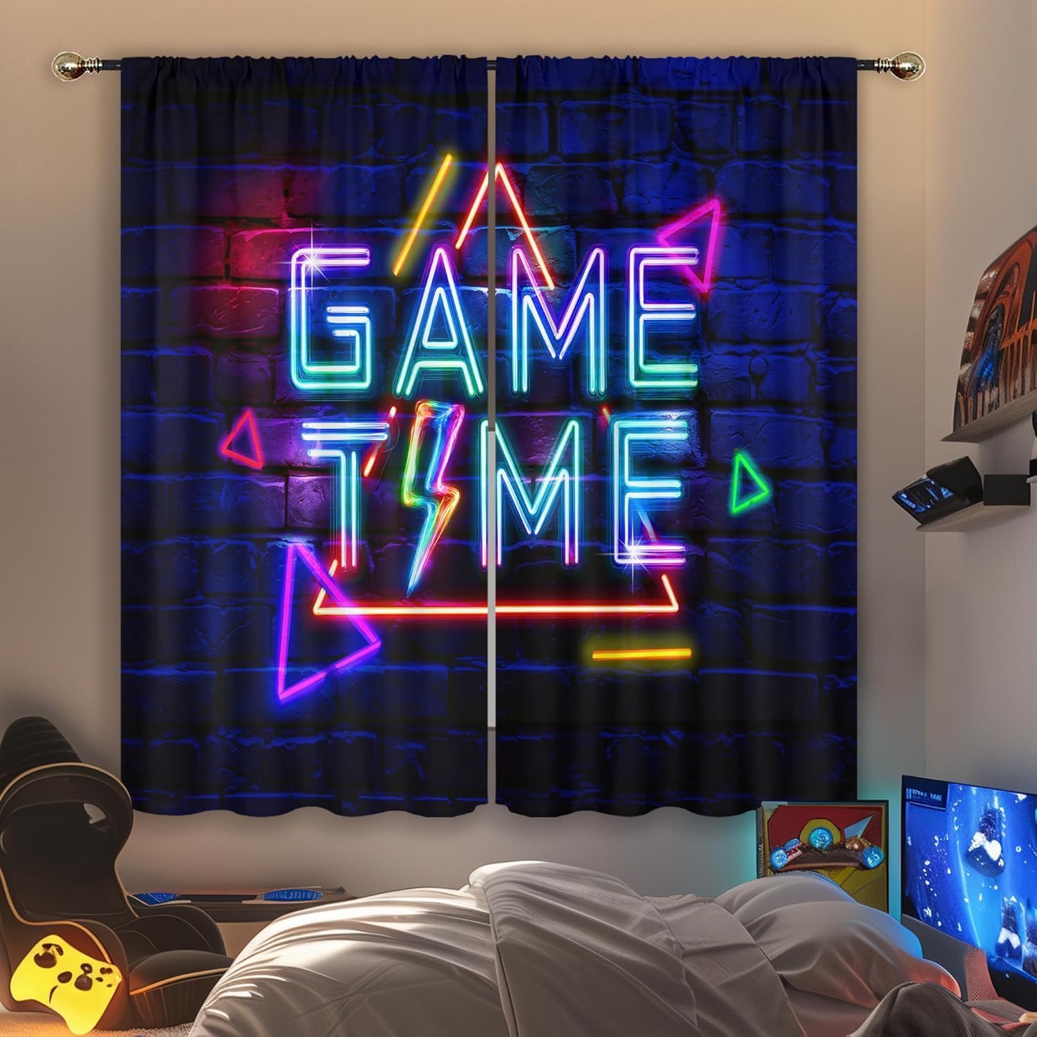 ม่านเกมมิ่งนีออนสำหรับห้องนอนเ - Home Decor Youtube Videos บทวิจารณ์และราคา