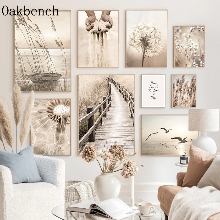 Beige ผนังภูมิทัศน์ศิลปะ Reed  - Sand Art Picture บทวิจารณ์และราคา