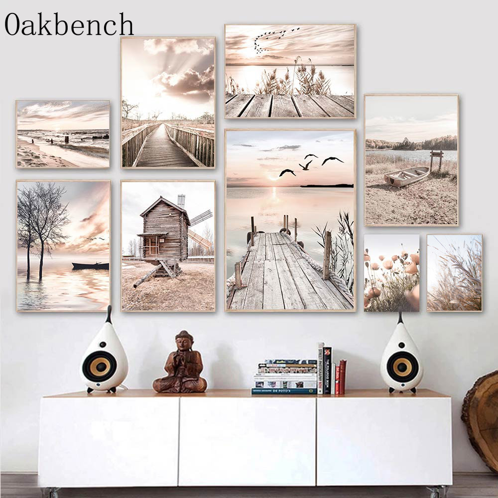 Beige ผนังภูมิทัศน์ศิลปะ Reed  - Sand Art Picture บทวิจารณ์และราคา