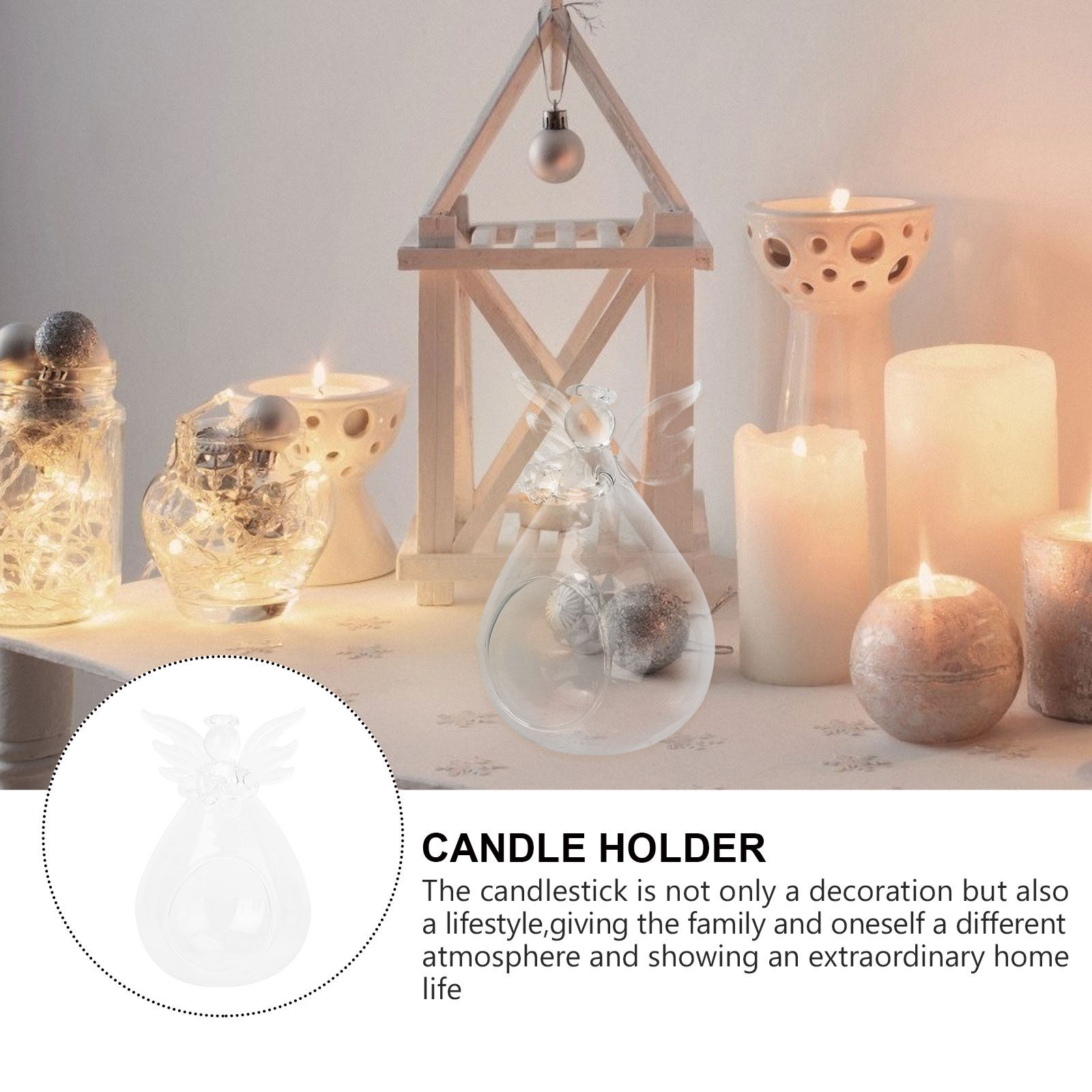 เชิงเทียนแก้วทนความร้อนดีไซน์ท - Home Decor Xmas บทวิจารณ์และราคา