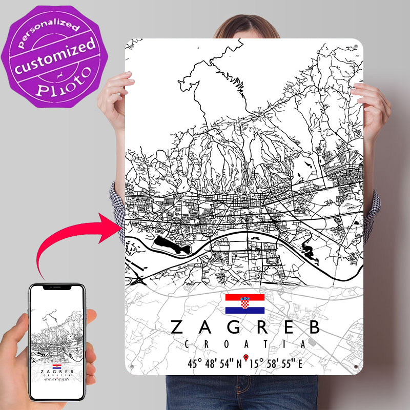 แผนที่เมืองซาเกร็บ โครเอเชีย โ - Home Decor Zagreb บทวิจารณ์และราคา