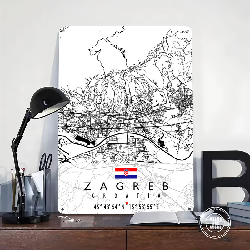 แผนที่เมืองซาเกร็บ โครเอเชีย โ - Home Decor Zagreb บทวิจารณ์และราคา