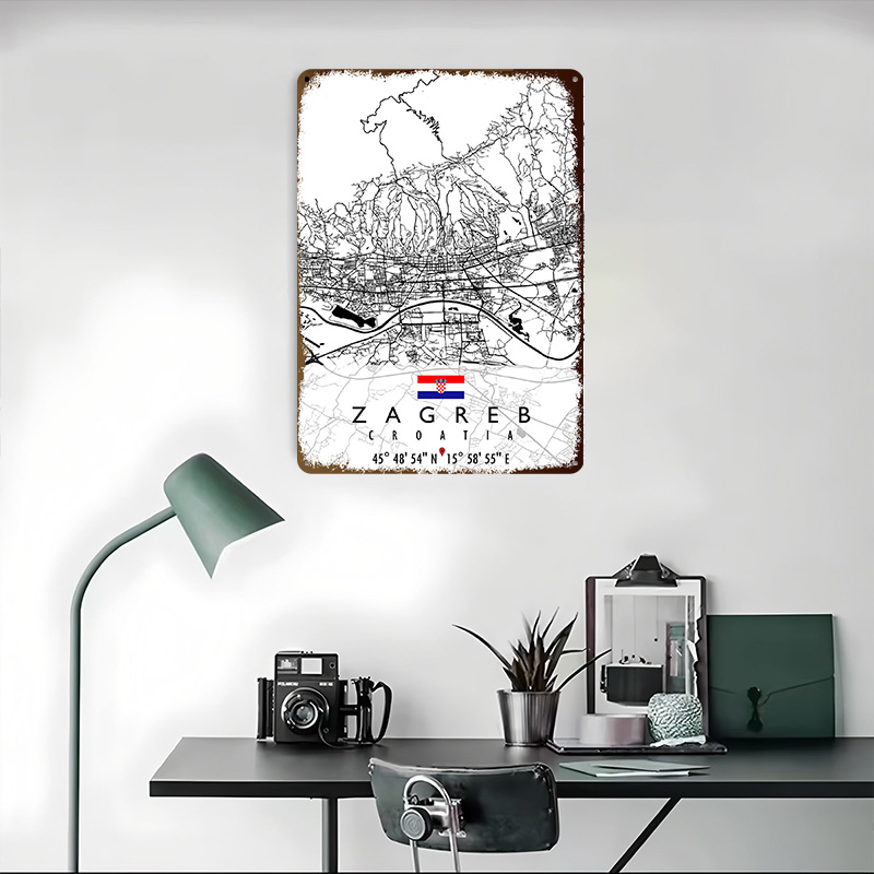 แผนที่เมืองซาเกร็บ โครเอเชีย โ - Home Decor Zagreb บทวิจารณ์และราคา