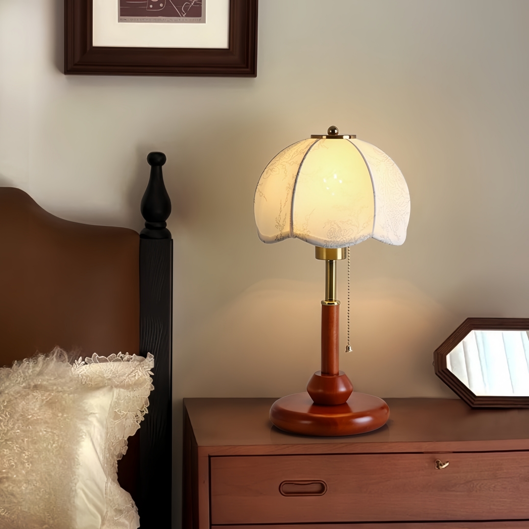 โคมไฟตั้งโต๊ะทรงโดมแบบวินเทจ ส - Home Decor Fabric บทวิจารณ์และราคา