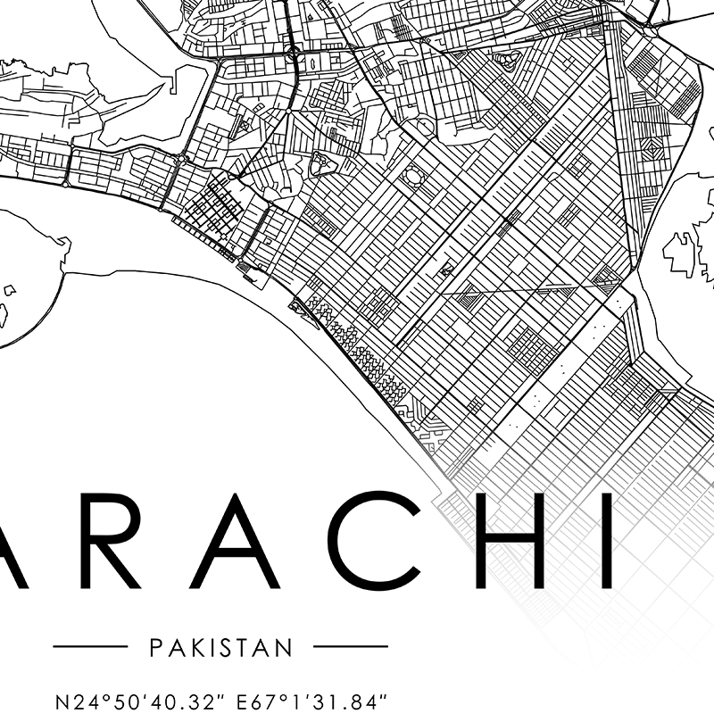 การาจีแผนที่เมืองโปสเตอร์อิสลา - Home Decor Karachi บทวิจารณ์และราคา
