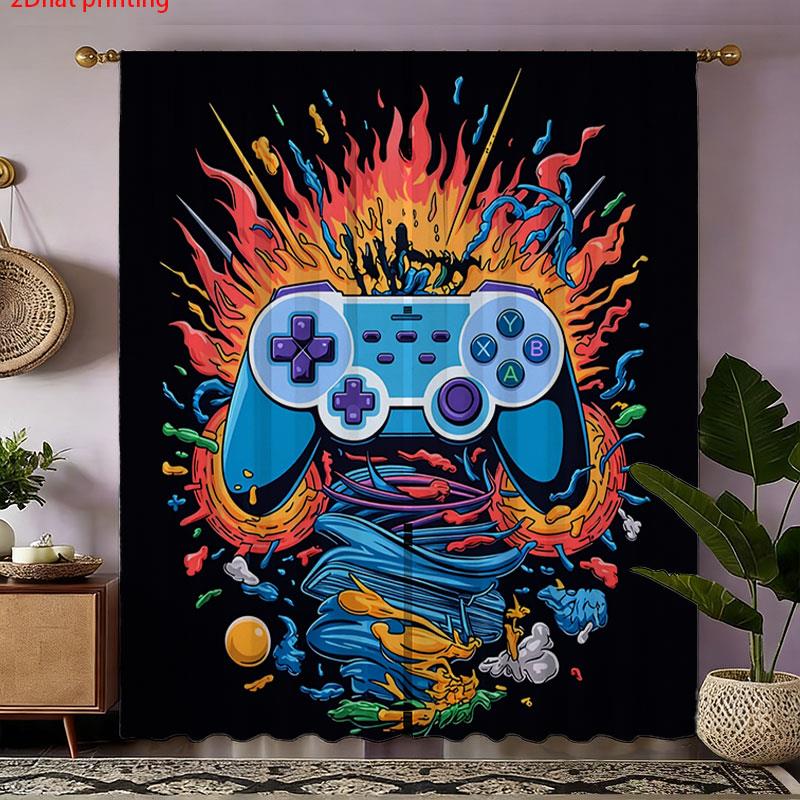 ผ้าม่านลายคอนโทรลเลอร์เกมย้อนย - Home Decor Youtube Videos บทวิจารณ์และราคา