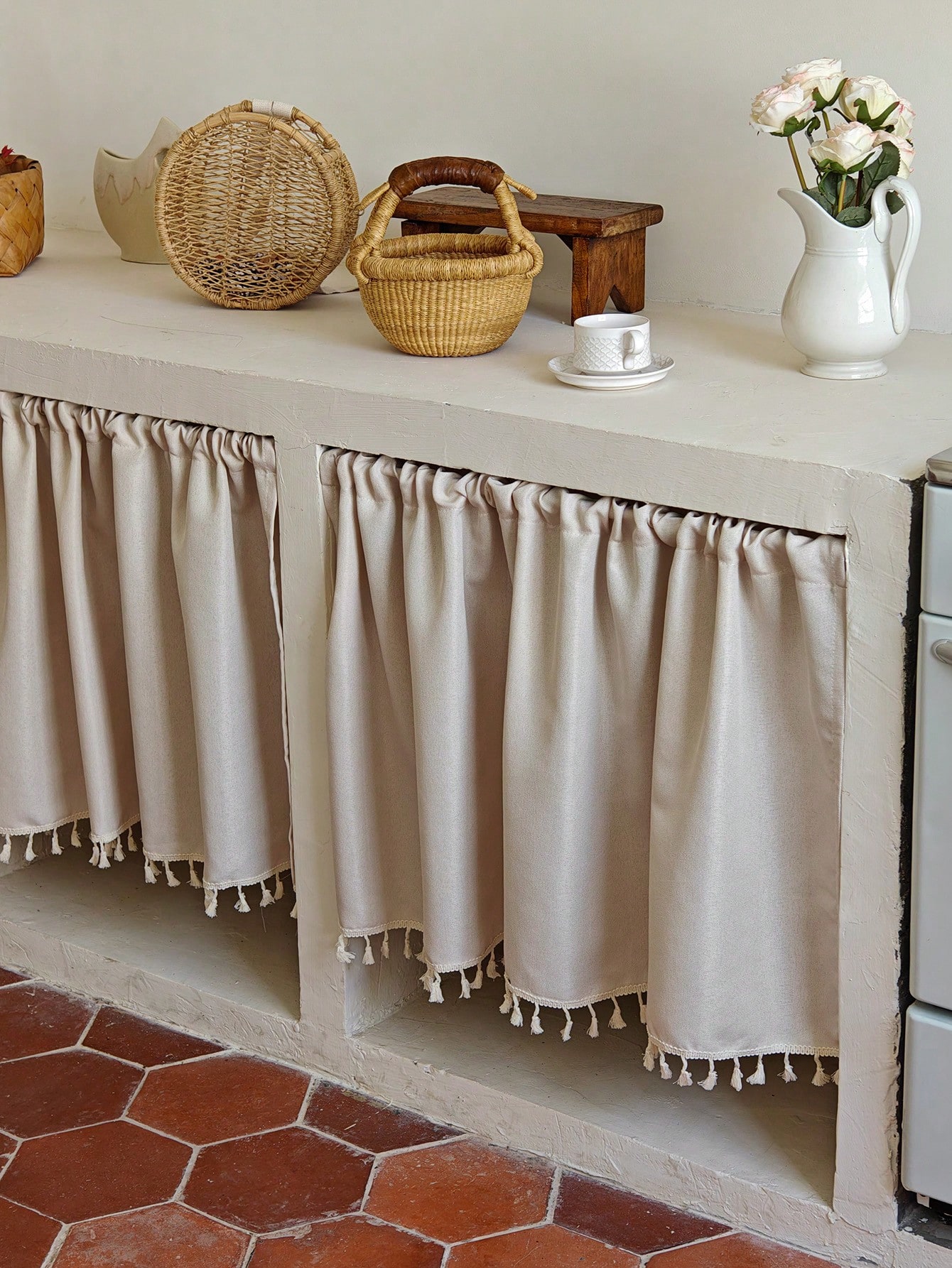 ผ้าม่านตู้ 1 ชิ้น สีเบจ ผ้าม่า - Home Decor Under 100 บทวิจารณ์และราคา