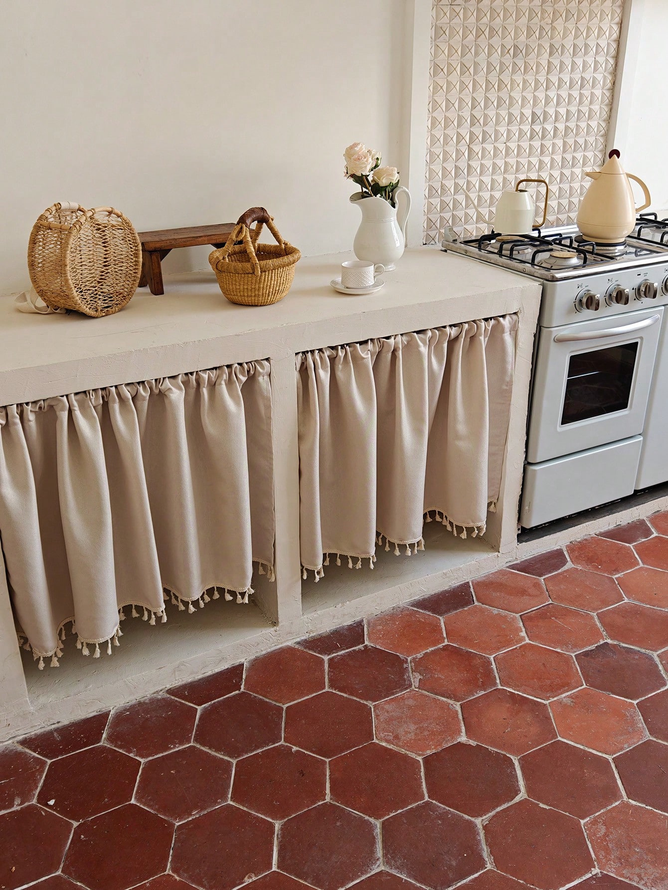 ผ้าม่านตู้ 1 ชิ้น สีเบจ ผ้าม่า - Home Decor Under 100 บทวิจารณ์และราคา