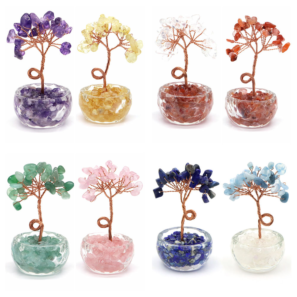 ต้นไม้นำโชคคริสตัลอัญมณีธรรมชา - Home Decor Xmas บทวิจารณ์และราคา