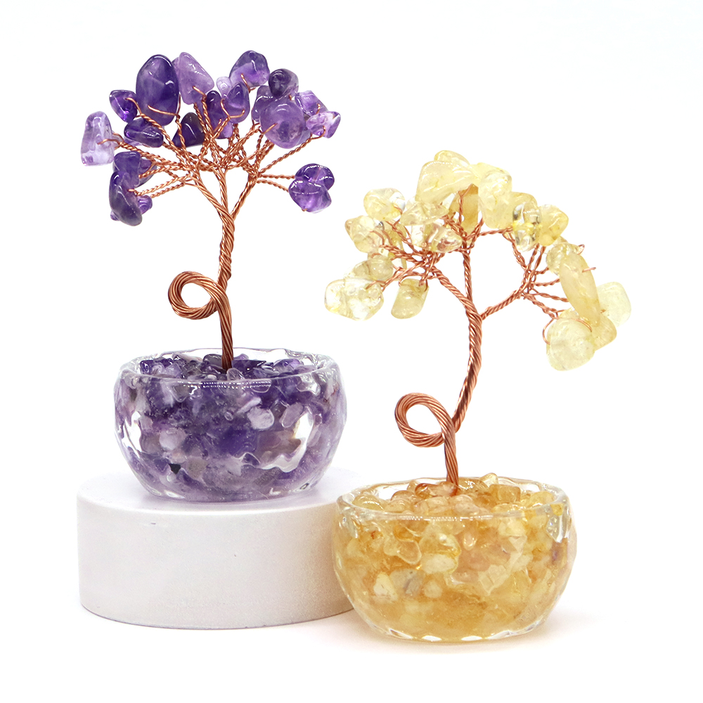 ต้นไม้นำโชคคริสตัลอัญมณีธรรมชา - Home Decor Xmas บทวิจารณ์และราคา