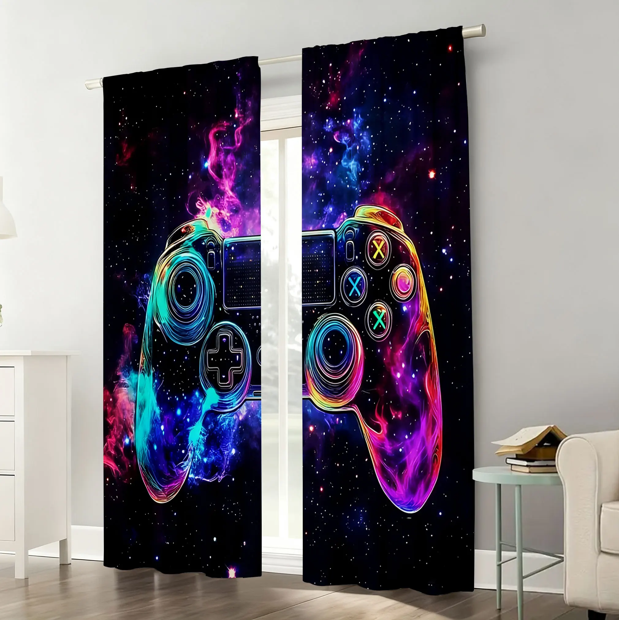 ผ้าม่านลายเกมมิ่งคู่ ลายเนออนค - Home Decor Youtube Videos บทวิจารณ์และราคา