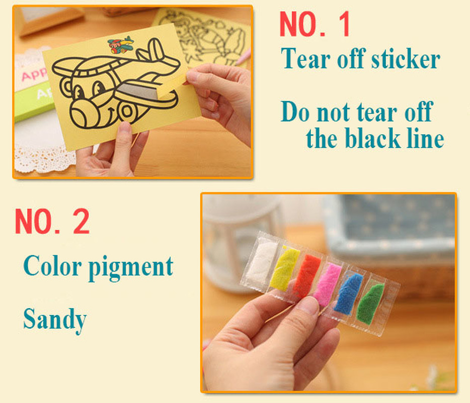 10pcs DIY ภาพวาดทรายชุดของเล่น - Sand Art Picture บทวิจารณ์และราคา