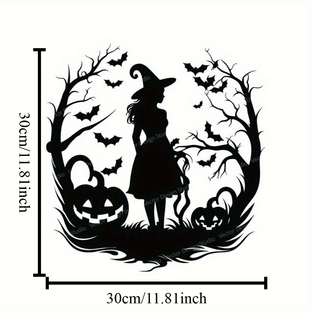 ป้ายฮาโลวีนลายศิลปะโลหะรูปแม่ม - Home Decor Vector บทวิจารณ์และราคา