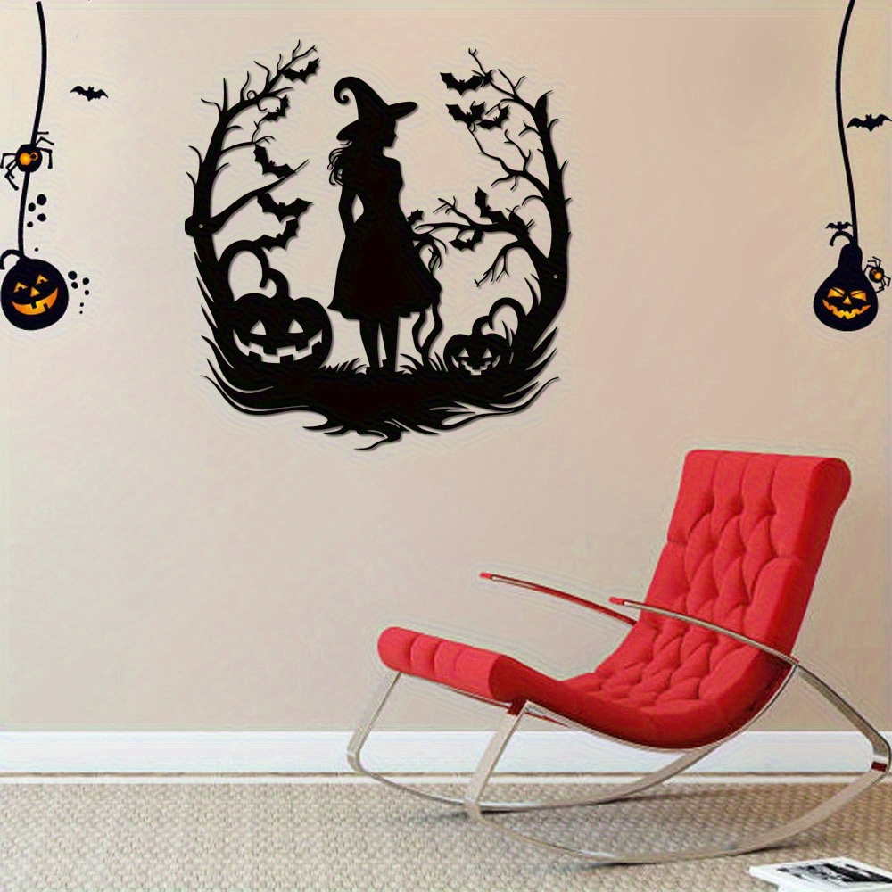ป้ายฮาโลวีนลายศิลปะโลหะรูปแม่ม - Home Decor Vector บทวิจารณ์และราคา
