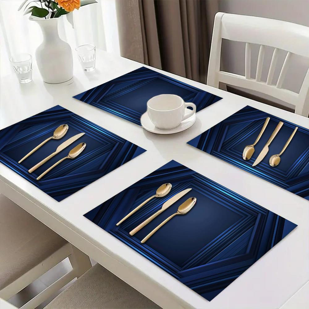 แผ่นรองจานลายเส้นแนวตั้งสีฟ้า  - Home Decor Vector บทวิจารณ์และราคา