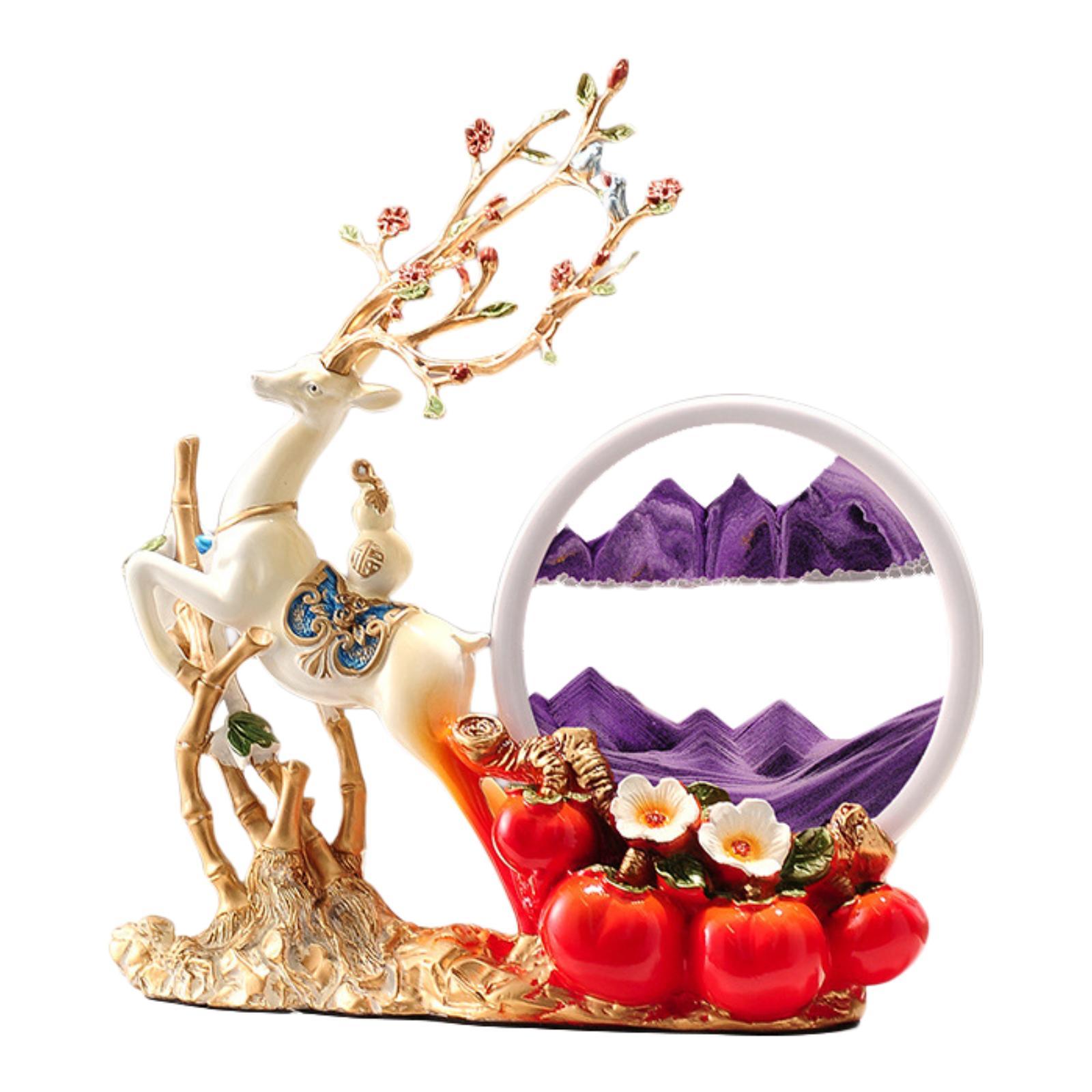 ตกแต่งกวางตุ๊กตาเรซิ่นเครื่องป - Sand Art Picture บทวิจารณ์และราคา