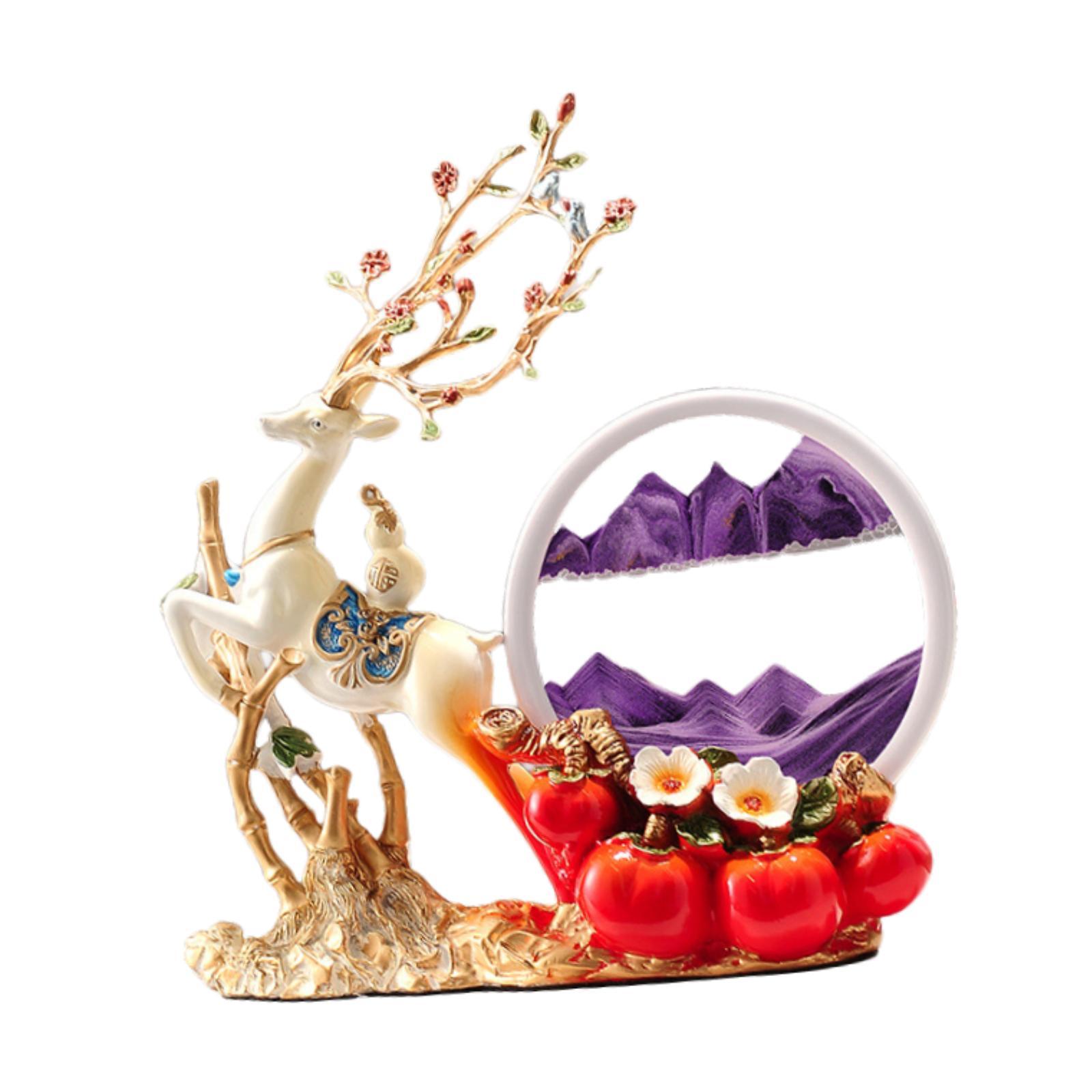 ตกแต่งกวางตุ๊กตาเรซิ่นเครื่องป - Sand Art Picture บทวิจารณ์และราคา