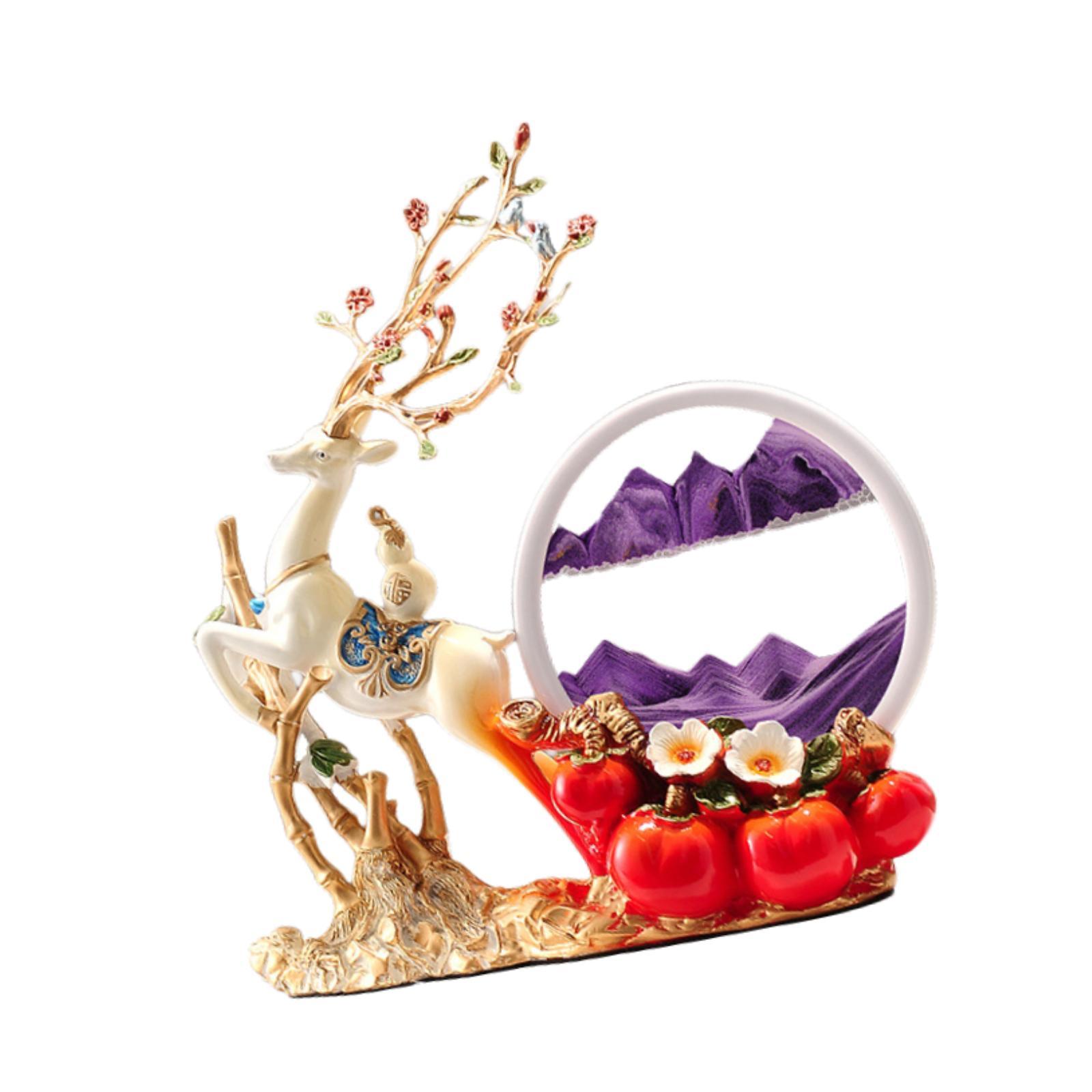ตกแต่งกวางตุ๊กตาเรซิ่นเครื่องป - Sand Art Picture บทวิจารณ์และราคา