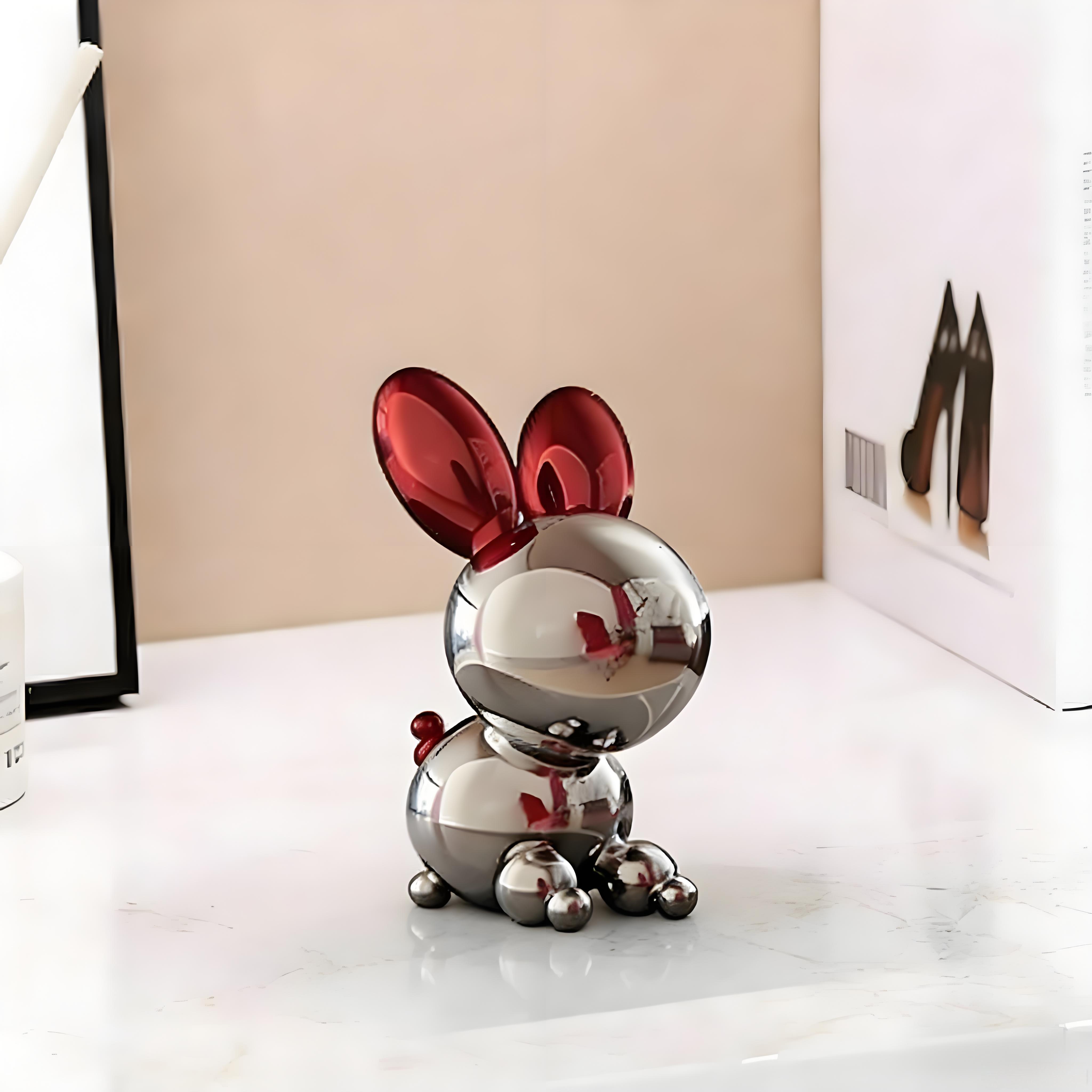 ประติมากรรมกระต่ายสแตนเลสชุบเค - Home Decor Za บทวิจารณ์และราคา