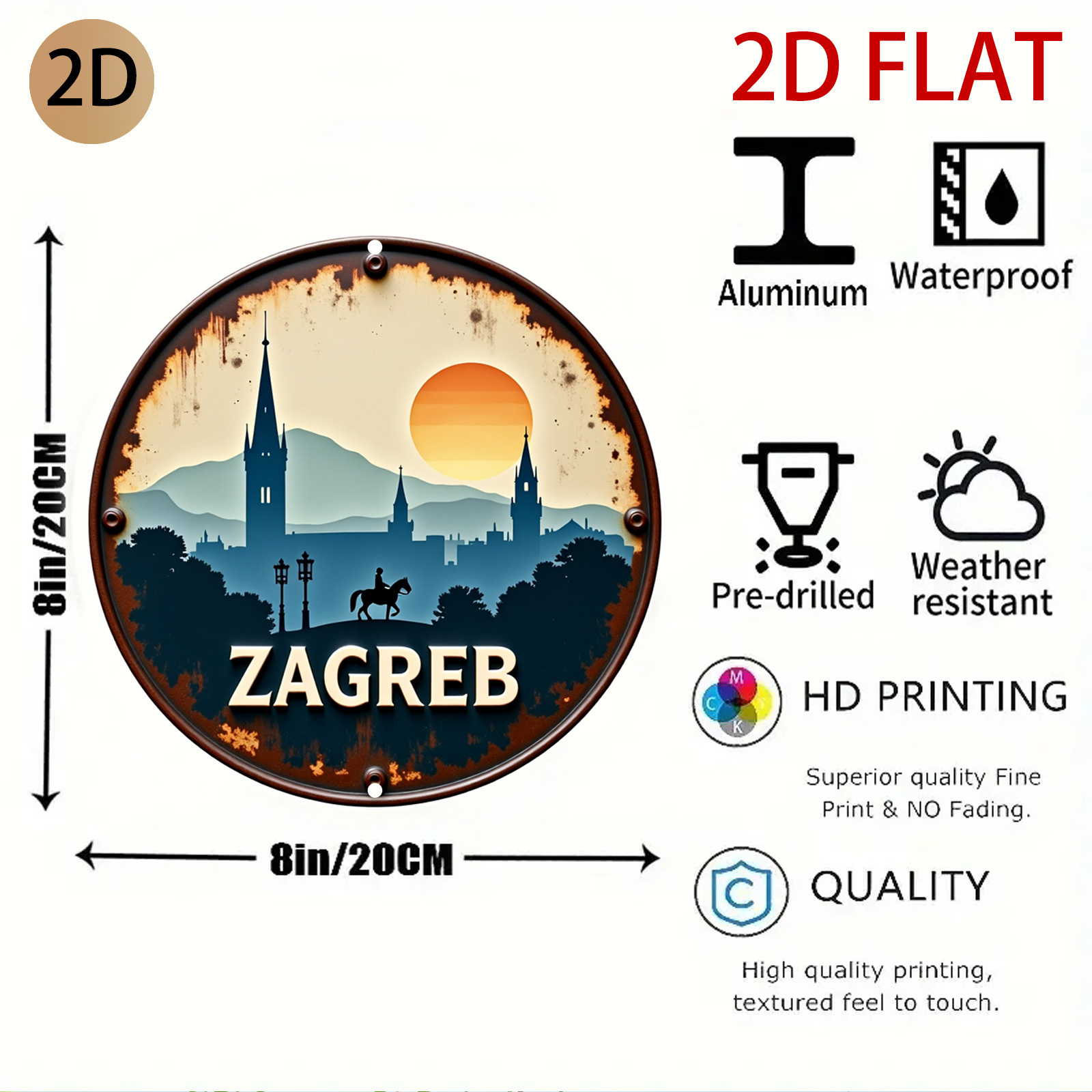 งานศิลปะติดผนังโลหะแบบเรโทร 2  - Home Decor Zagreb บทวิจารณ์และราคา