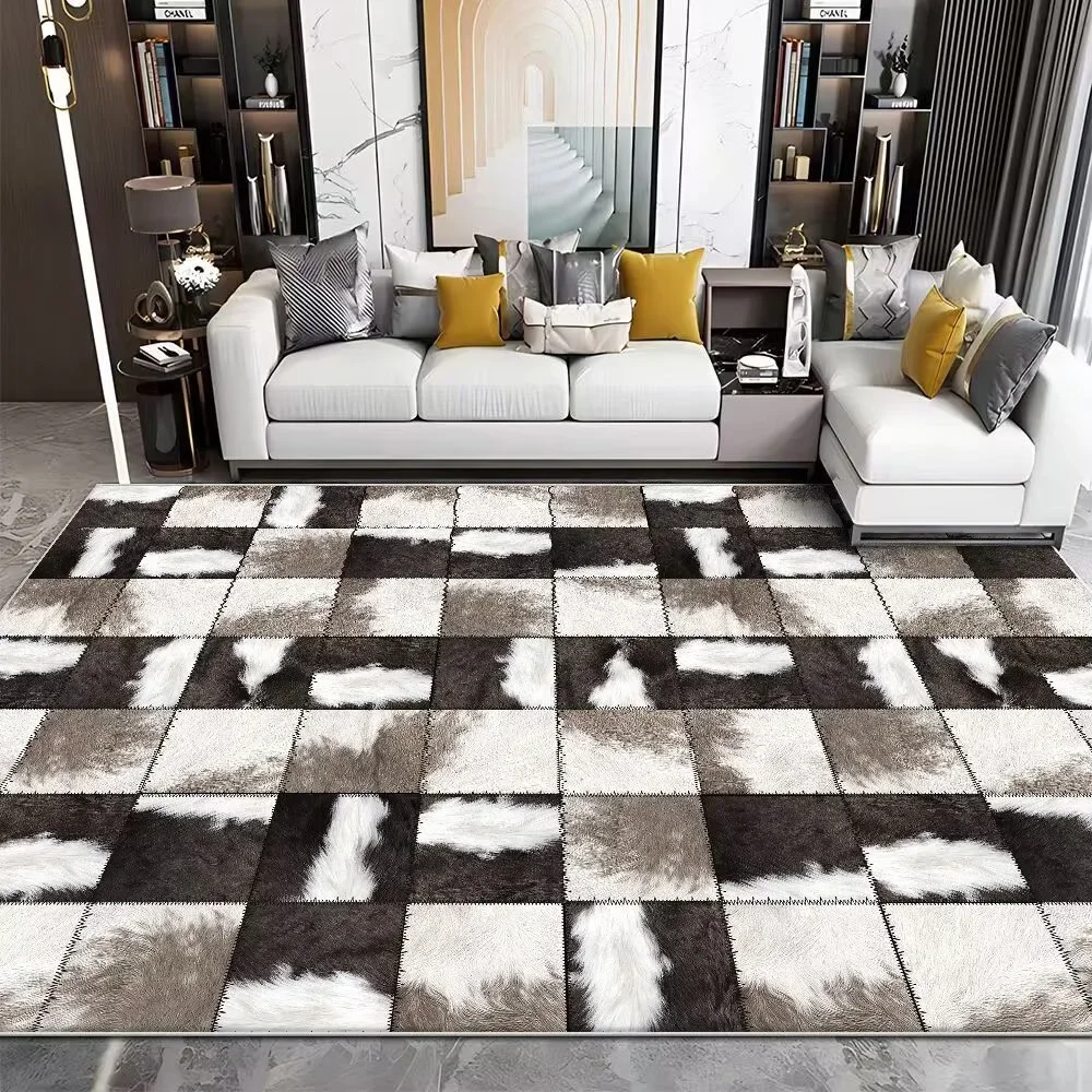 พรมในห้องนั่งเล่นหรูหราหนังวัว - Cowhide Rug Faux บทวิจารณ์และราคา