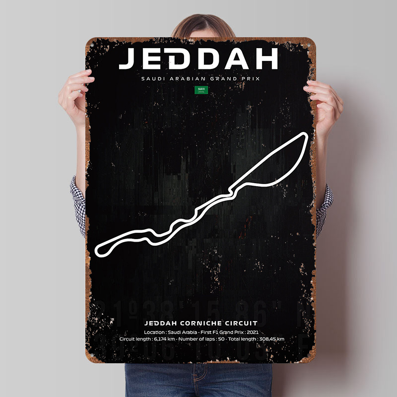 โปสเตอร์แผนที่สนามแข่งเจดดาห์  - Home Decor Jeddah บทวิจารณ์และราคา