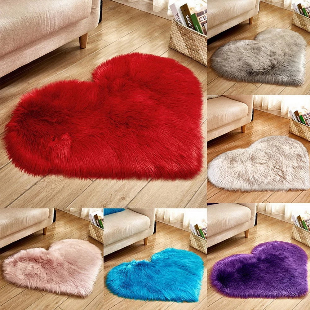 Furry สีทึบหัวใจพรมห้องนอนเบาะ - Home Decor Under 100 บทวิจารณ์และราคา