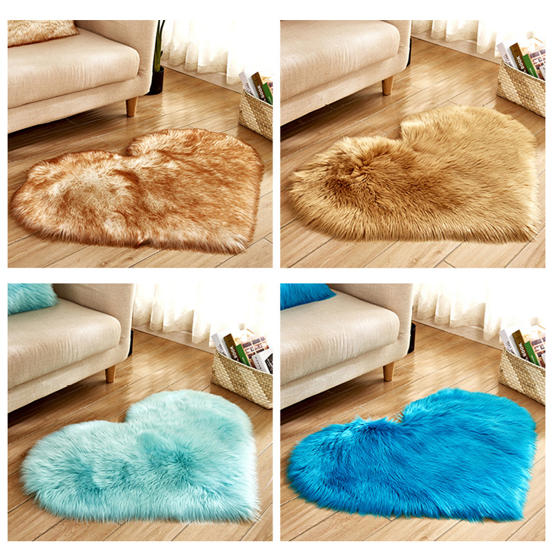 Furry สีทึบหัวใจพรมห้องนอนเบาะ - Home Decor Under 100 บทวิจารณ์และราคา