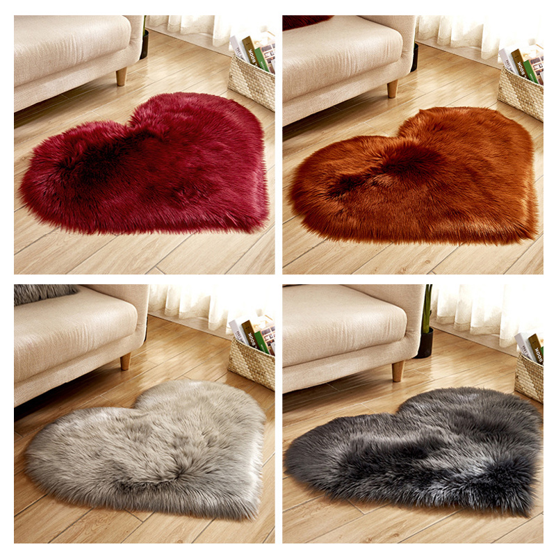 Furry สีทึบหัวใจพรมห้องนอนเบาะ - Home Decor Under 100 บทวิจารณ์และราคา