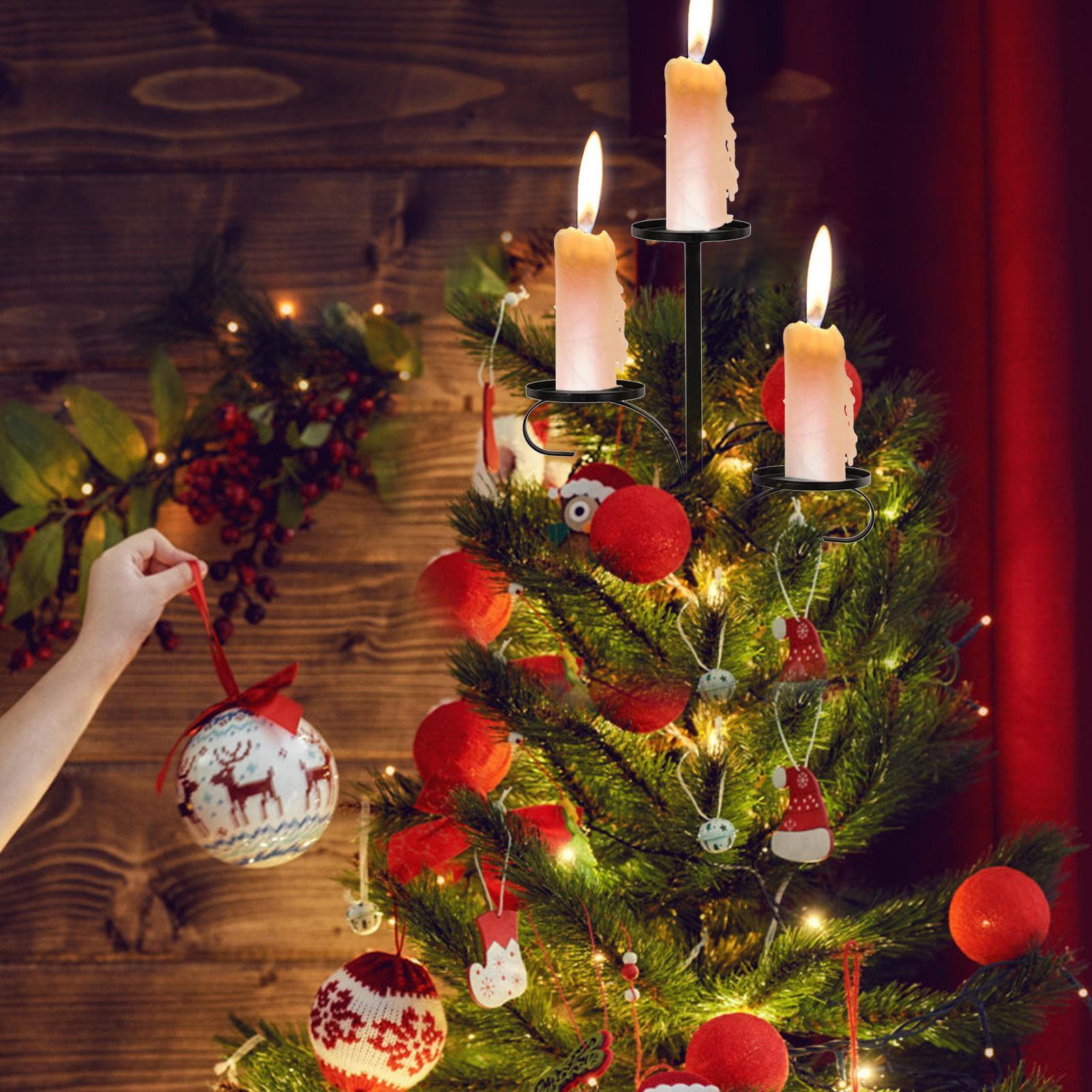 เชิงเทียนติดต้นคริสต์มาสแบบสาม - Home Decor Xmas บทวิจารณ์และราคา